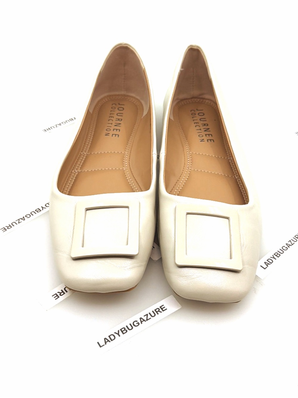 NWOB Women's Zimia Buckle Square Toe Ballet Flats Size 7.5